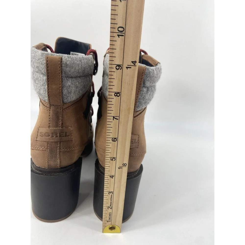 Sorel Boots Women 10 Brown Blake Nubuck Heel Ankle Block Heel Winter‎ Waterproof